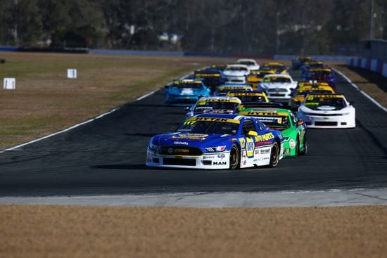 Johnson on full thrust to dominate TA2 Muscle Cars Day One at Queensland Raceway